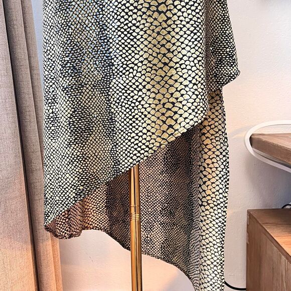 Cache Metallic Snakeskin Print Asymmetrical Dress – Size Medium - Picture 4 of 8